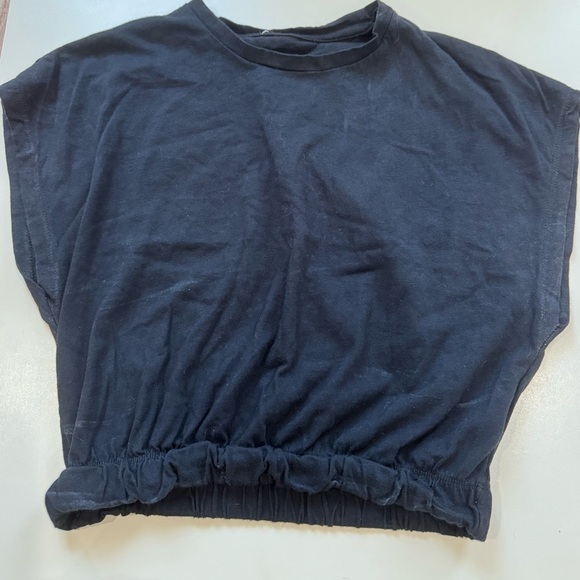 Tops - Cinched Crop Top Women’s Size Small Cotton Black‎ No Tag Maybe Med